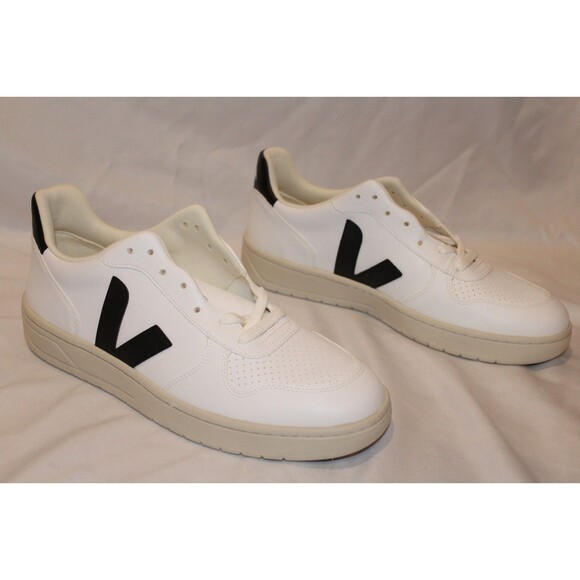 VEJA V-10 COLORBLOCK LEATHER SNEAKERS MENS 10 EU‎ 43 NIB WHITE BLACK main image 6